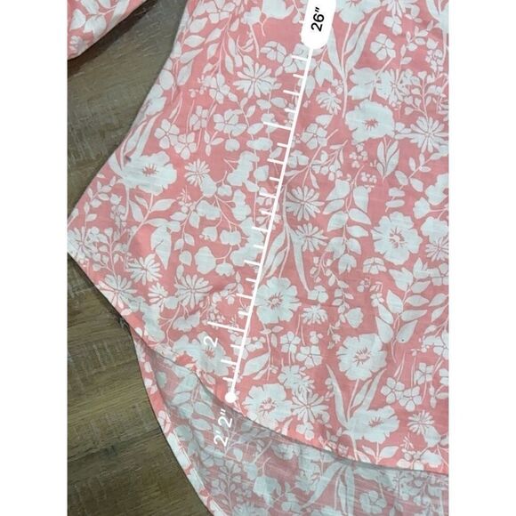 Lane Bryant Floral Cotton Popover Button Shirt Blouse Pink Plus Size 18/20 2X - Picture 8 of 9